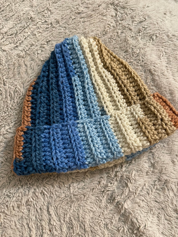 Crochet Beanie - Blue Neutral