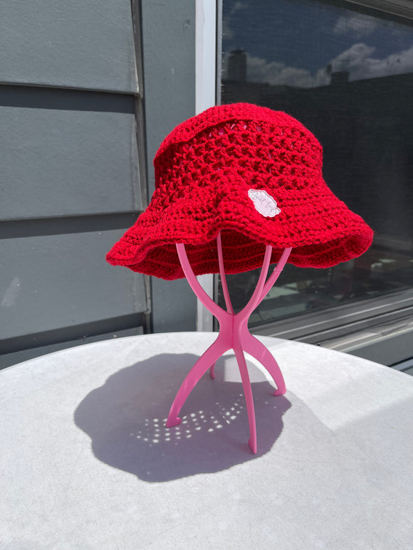 Mesh Bucket Hat- Red